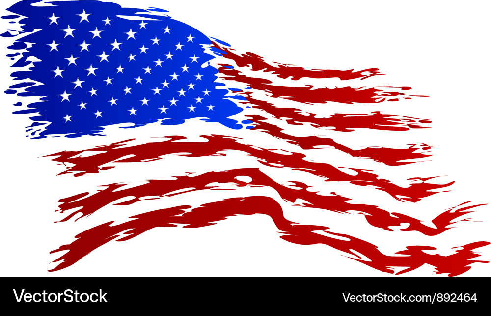 Grunge USA Flag Art Vector Image