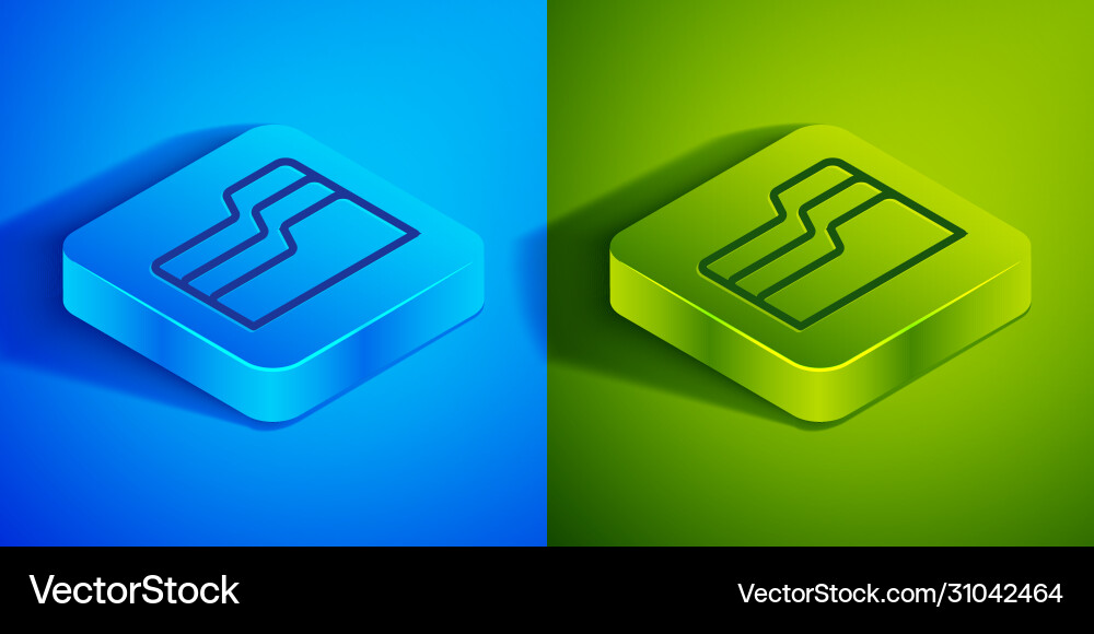Isometric line document folder icon isolated Vector Image
