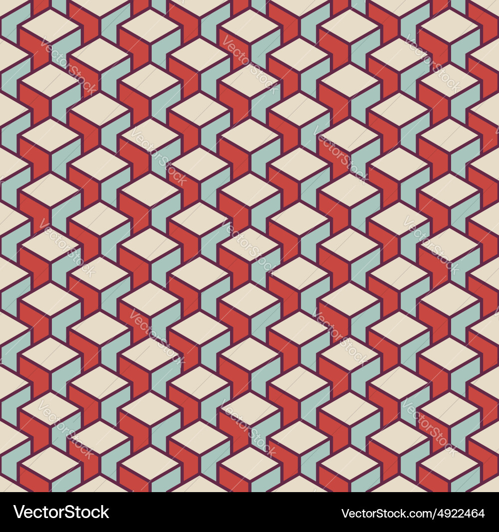 Isometric Retro Cube Pattern vector image