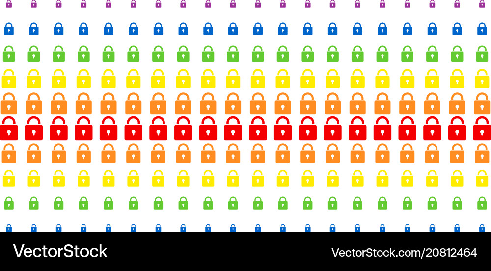 Lock shape halftone spectral pattern Lock shape halftone spectral pattern vector image