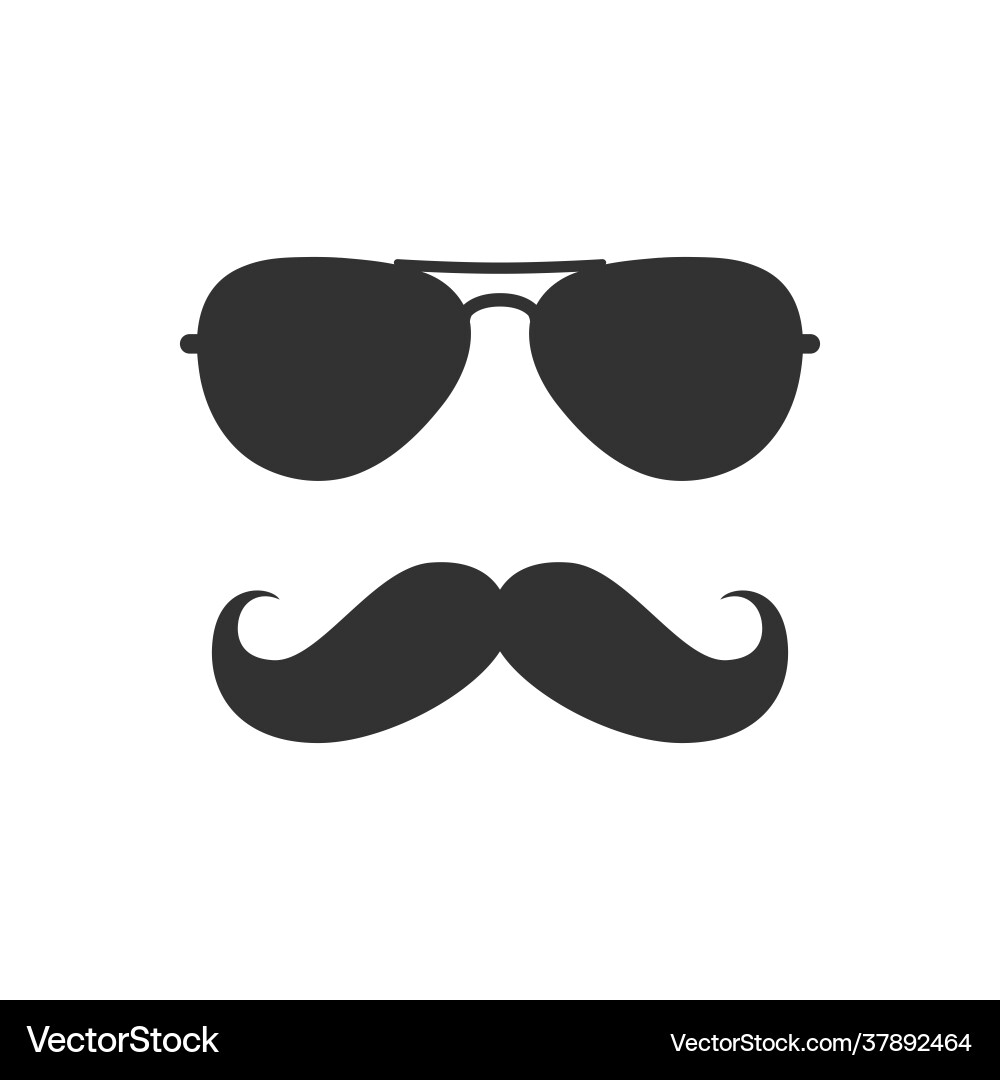 Man with Mustache and Sunglasses Icon Vector Image