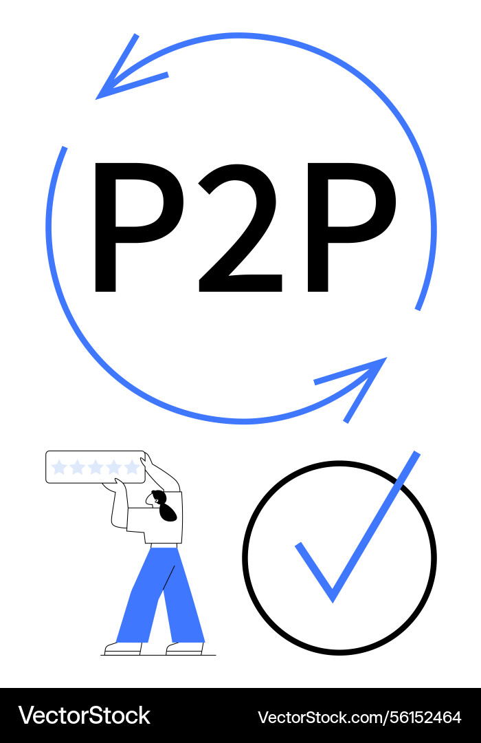 Peer-to-peer concept with feedback and validation Peer-to-peer concept with feedback and validation vector image