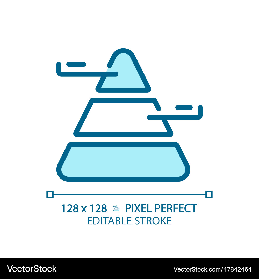 Pyramid chart light blue icon Pyramid chart light blue icon vector image