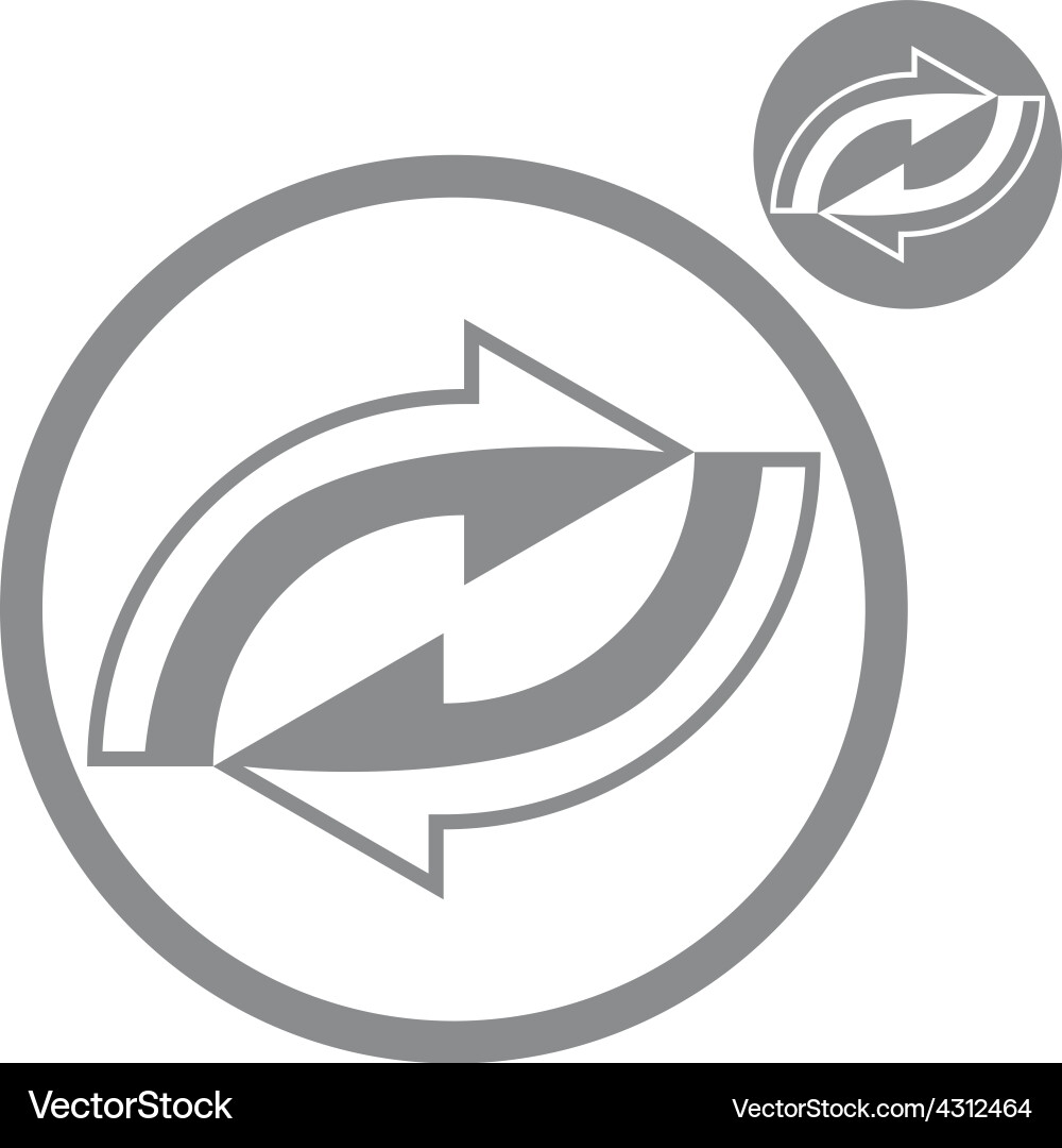 Reload refresh arrows loop simple single color Vector Image