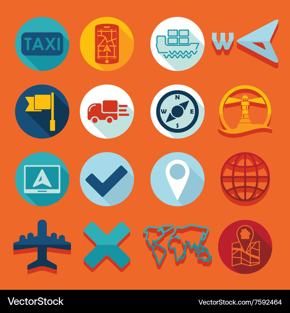 Set of navigation icons vector image