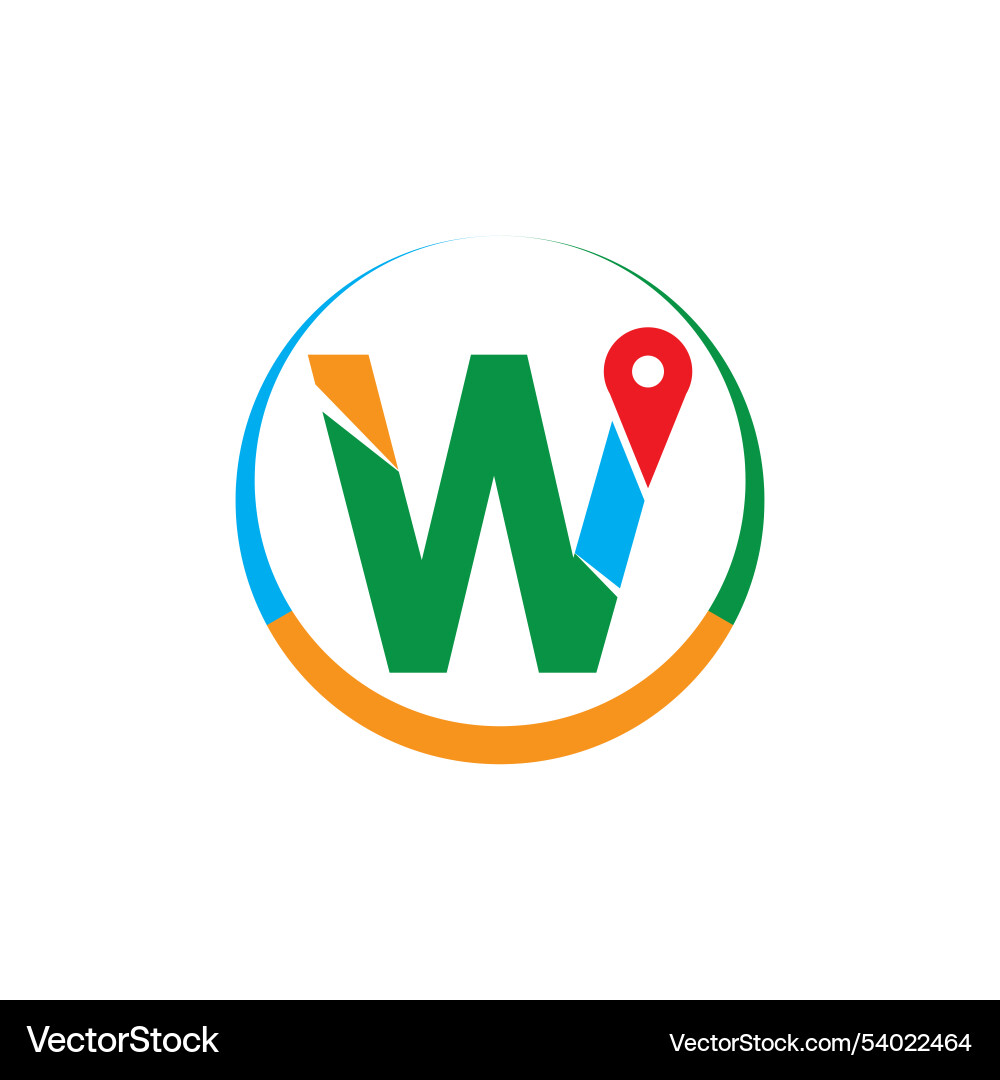 Simple and modern logo design initial w combine vector image