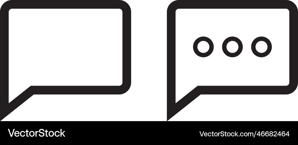 Talk bubble speech icon set chat message Talk bubble speech icon set chat message vector image