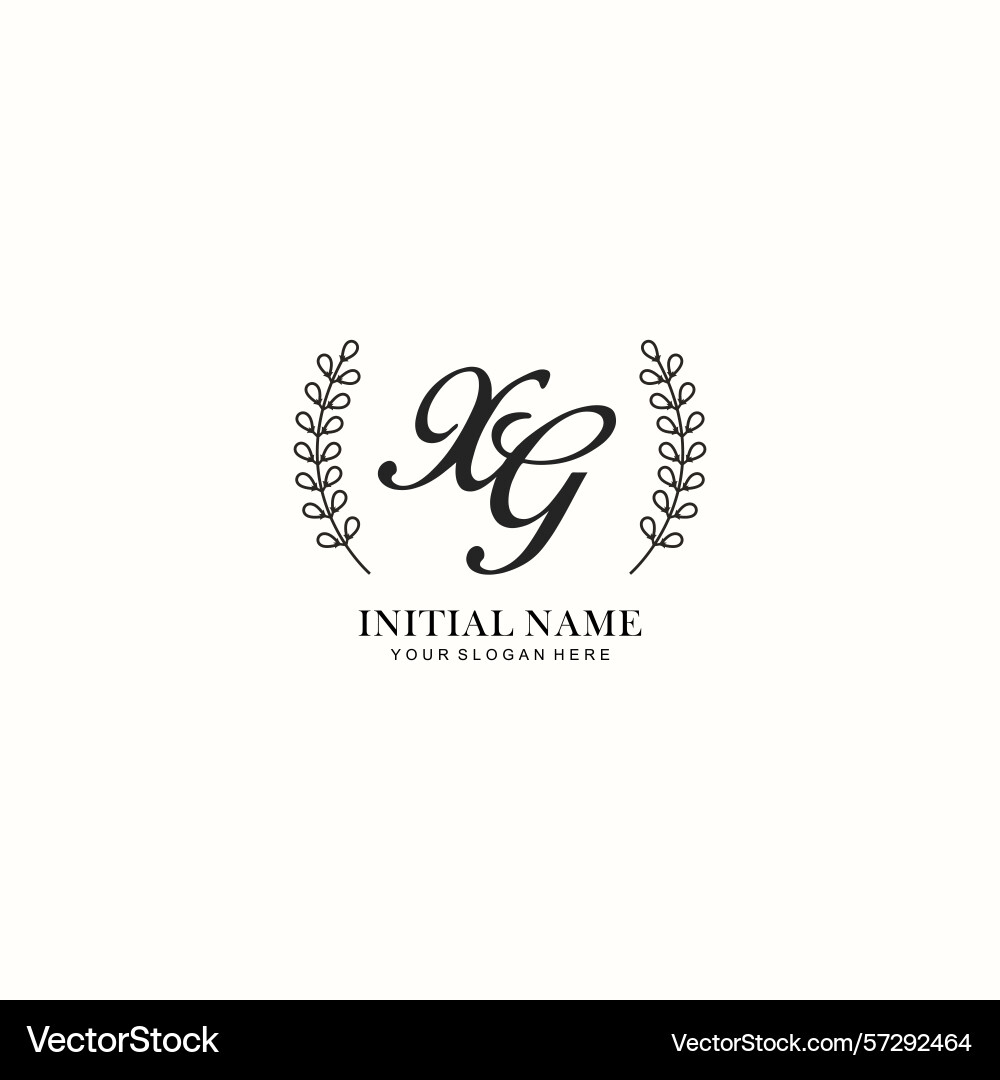 Xg initial logo templates with botanical elements Xg initial logo templates with botanical elements Vector Image