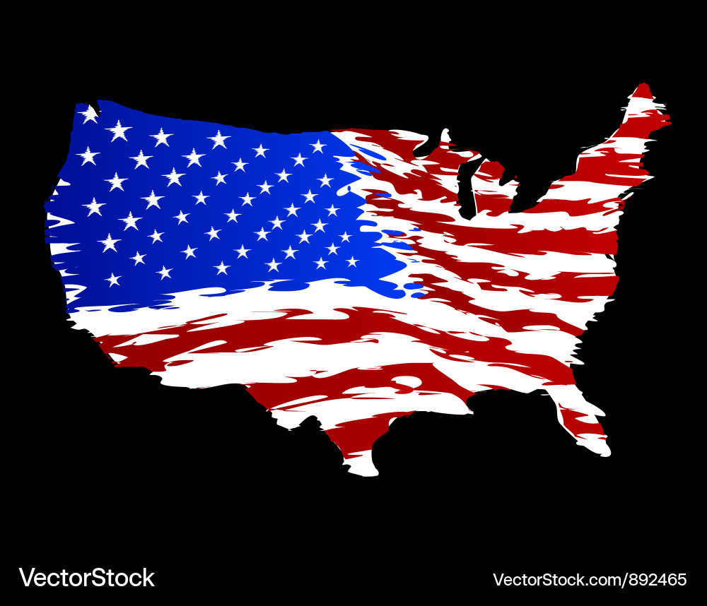 America Flag Shape Vector Image