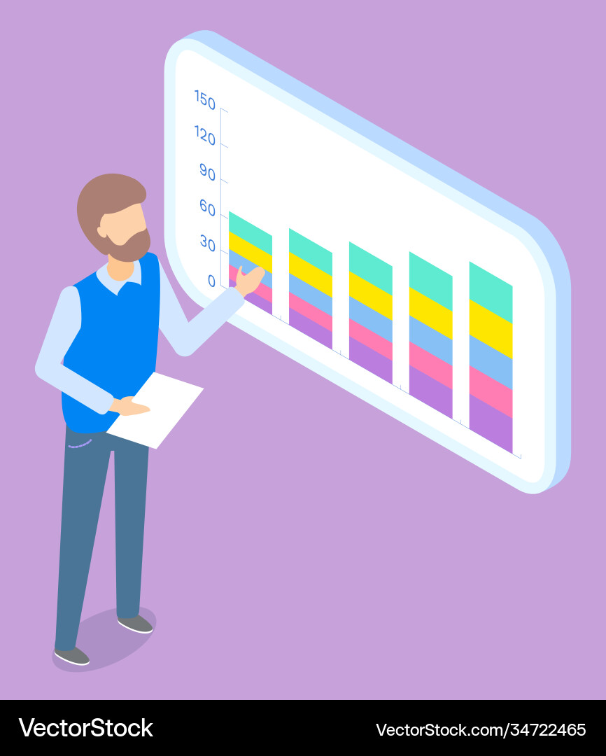Business Statistics Mobile App Vector Image