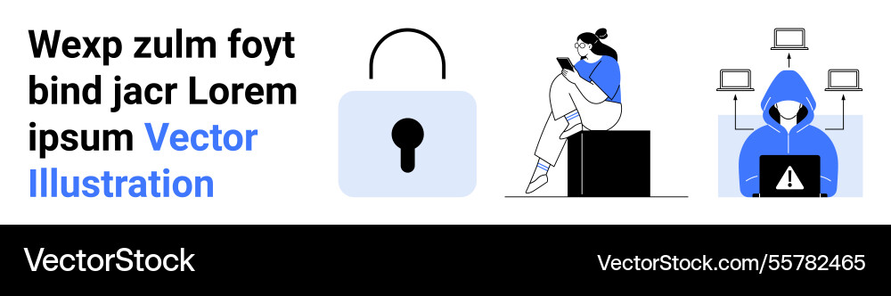 Cybersecurity concepts featuring data security Cybersecurity concepts featuring data security vector image