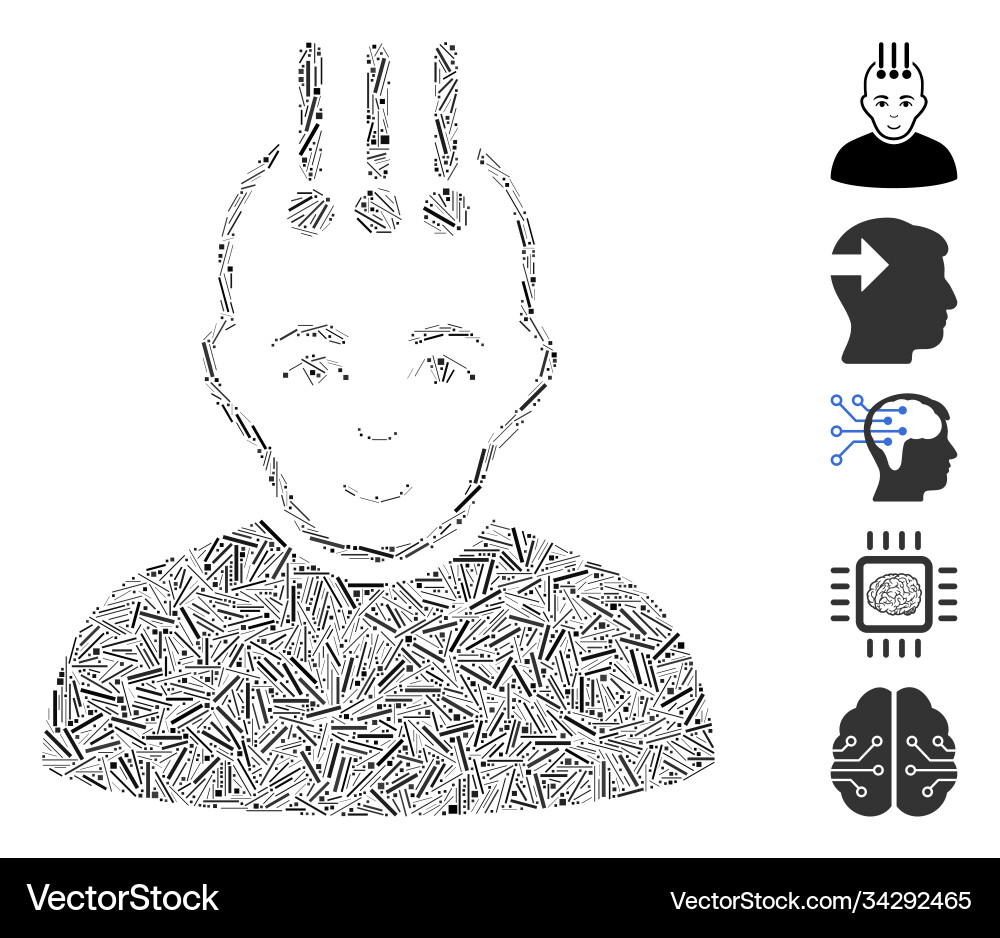 Dash mosaic neural interface icon Dash mosaic neural interface icon vector image