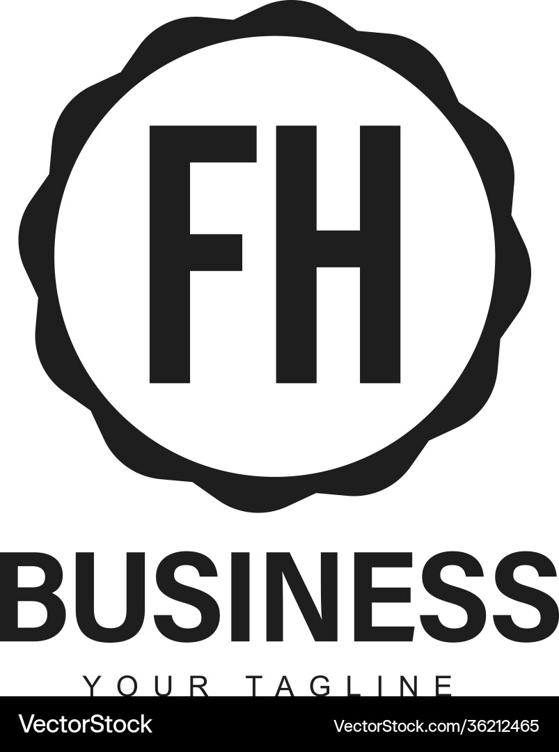 Fh initial a logo design with abstract style Fh initial a logo design with abstract style vector image
