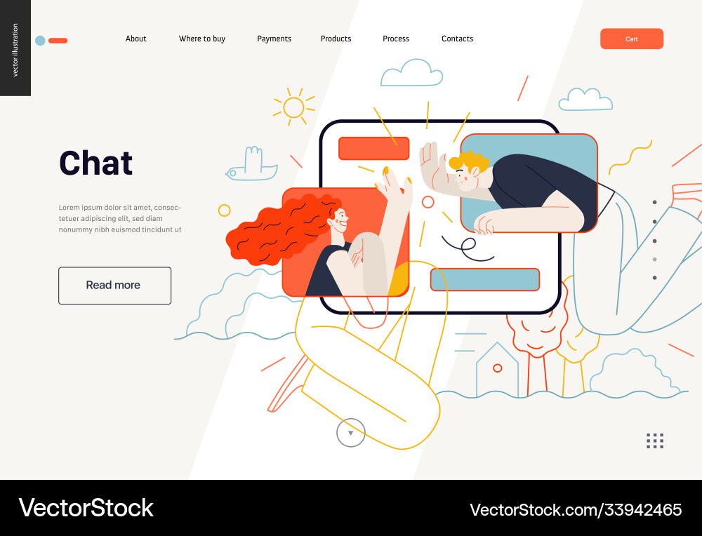 Geschäftsthemen - Chat Webvorlage Vektorbild