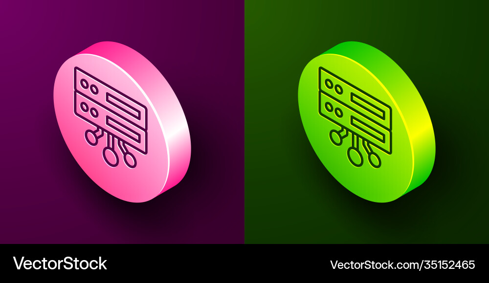 Isometric line server data web hosting icon Vector Image