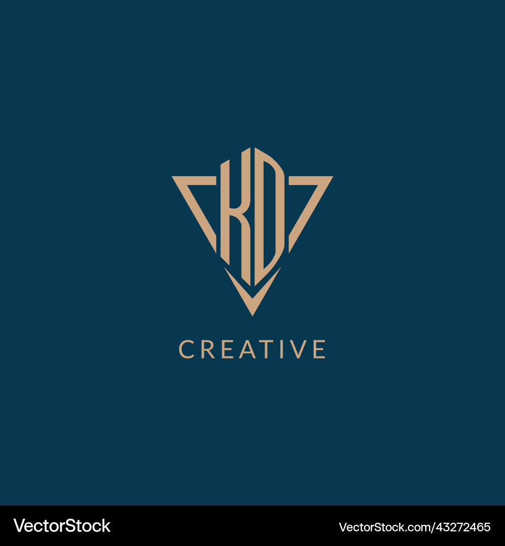 Kd logo initials triangle shape style creative Vector Image