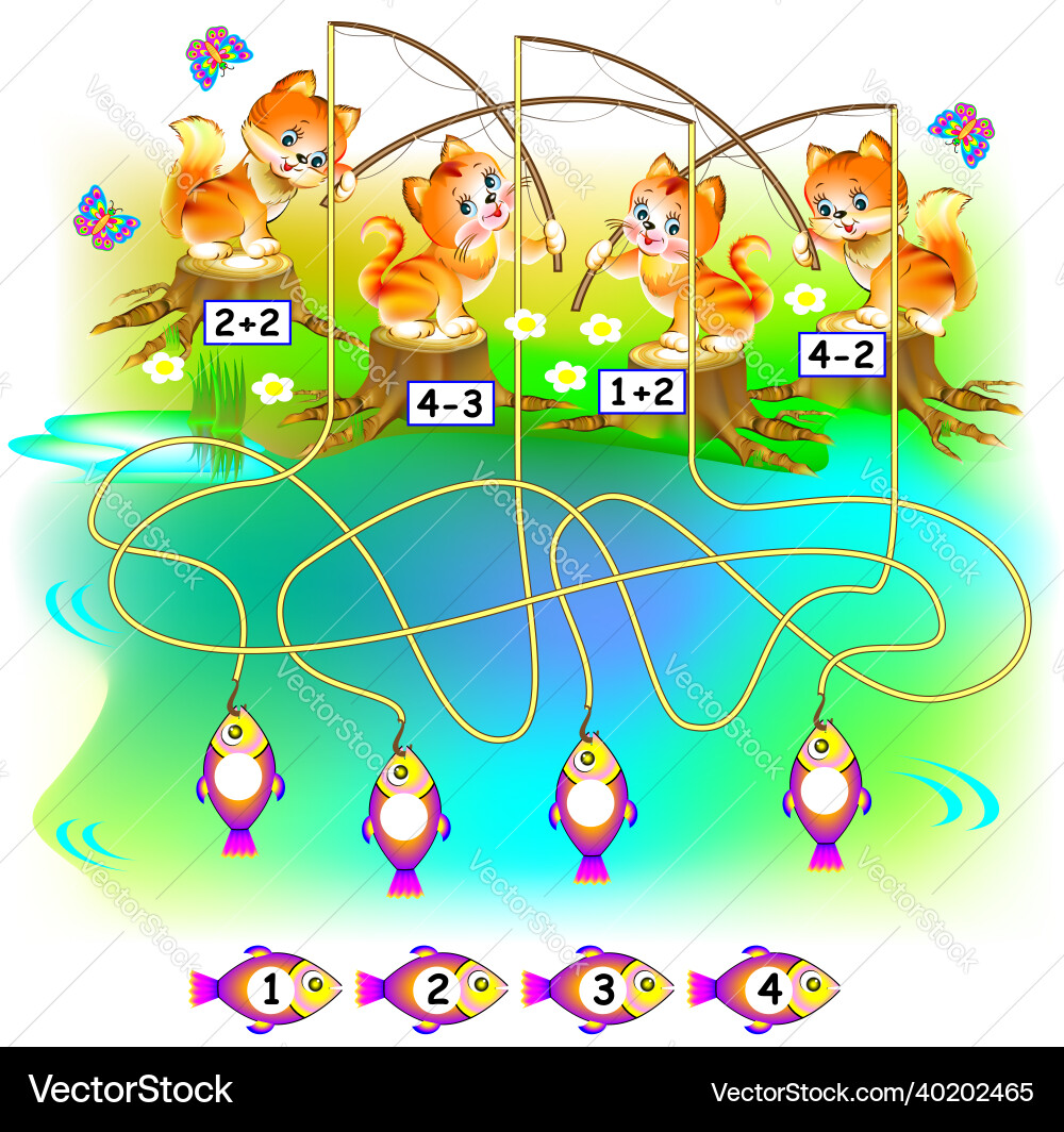 Mathematical exercises for children need to find Mathematical exercises for children need to find vector image