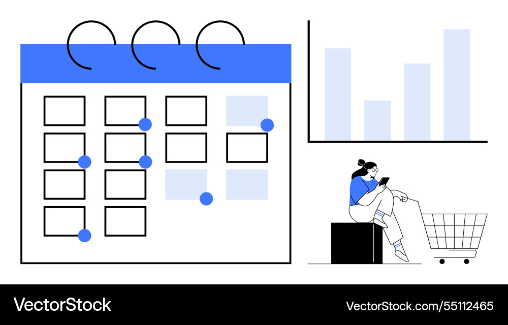 Planning and productivity calendar data analytics Planning and productivity calendar data analytics vector image