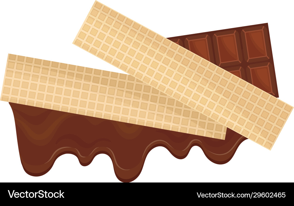 Rectangular chocolate wafers with textured surface Vector Image