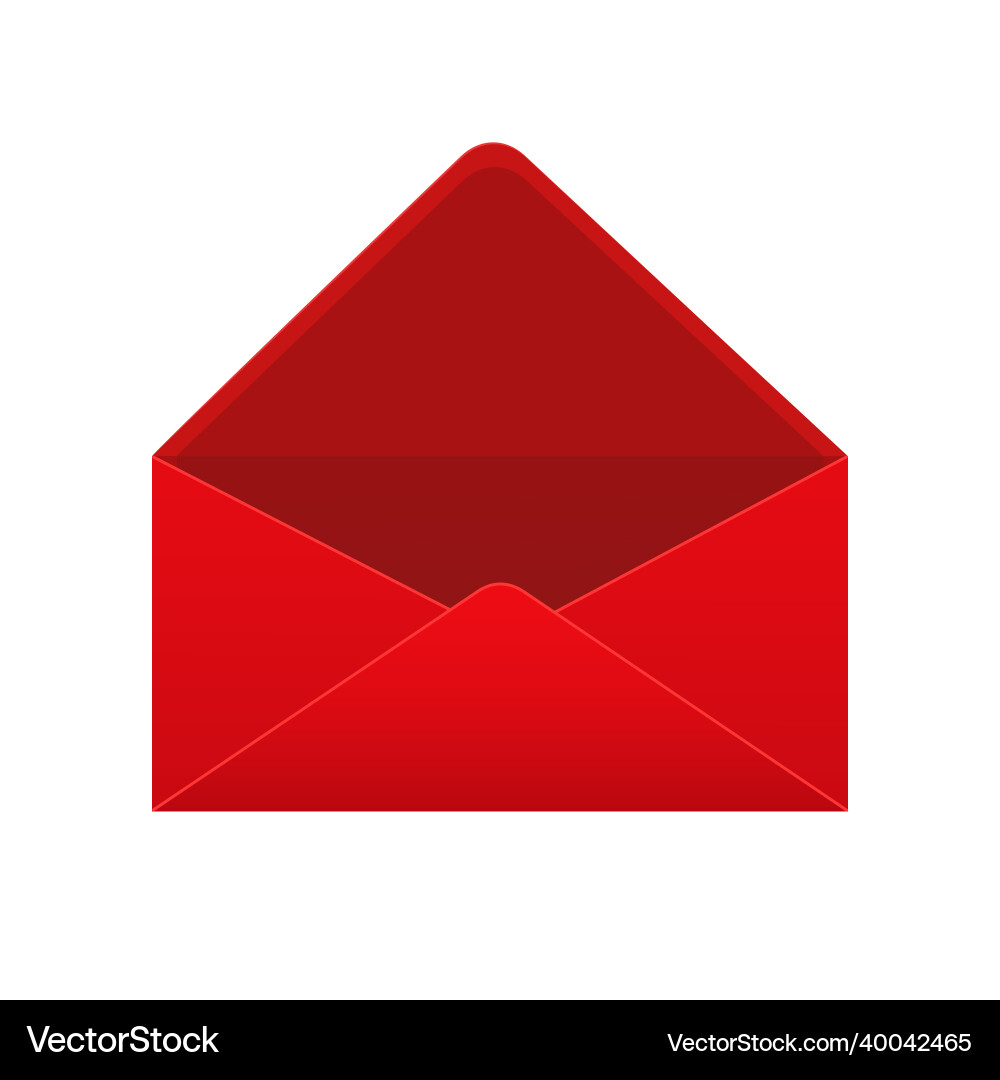 Red Open Envelope Template vector image