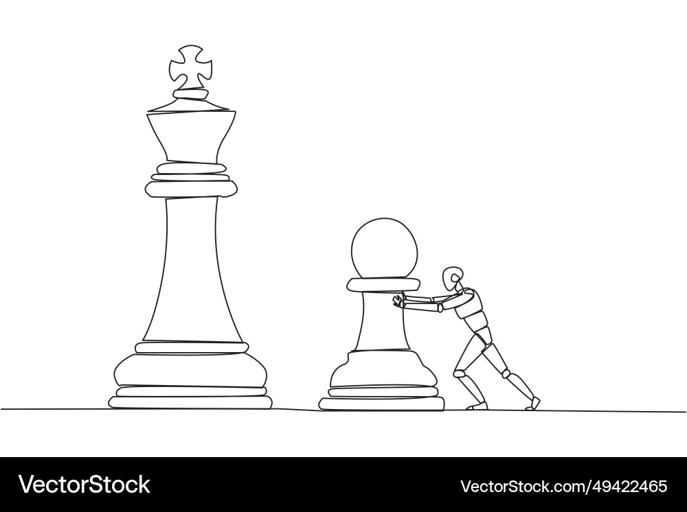 Single continuous line drawing smart robot future Single continuous line drawing smart robot future vector image