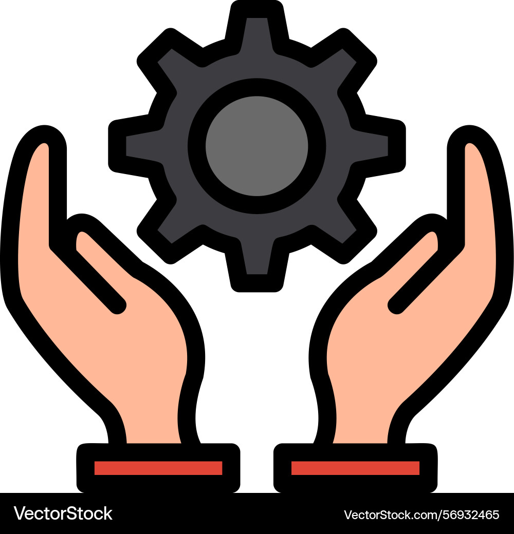 Technical support line filled style icon design vector image