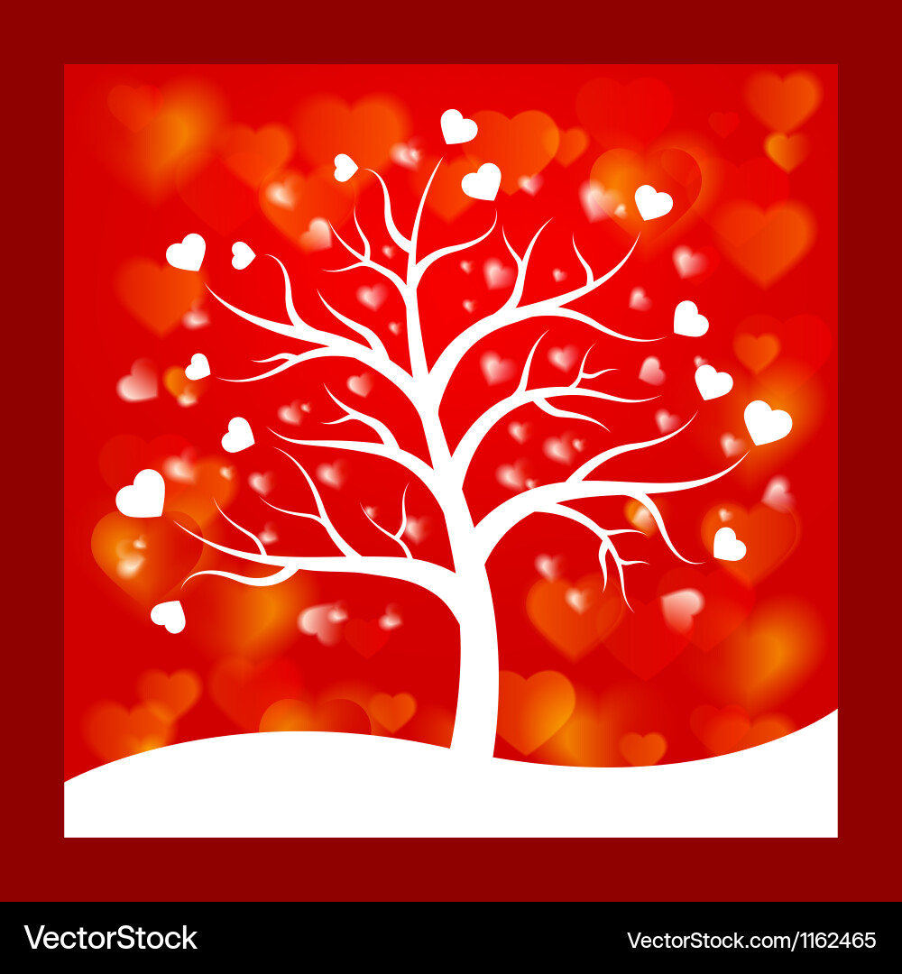 Tree with hearts instead of leaves Vector Image
