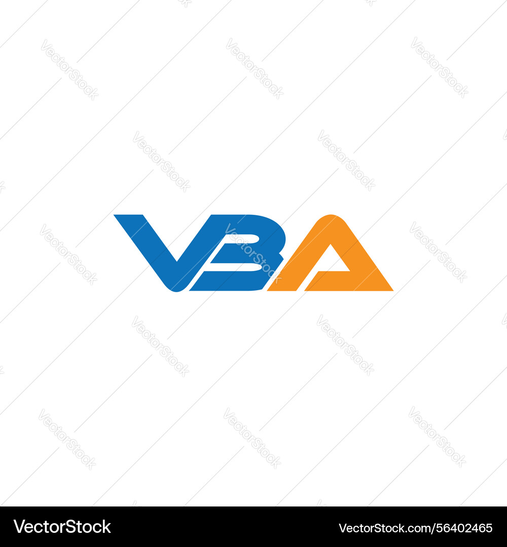 Vba letter monogram initial logo design template Vector Image
