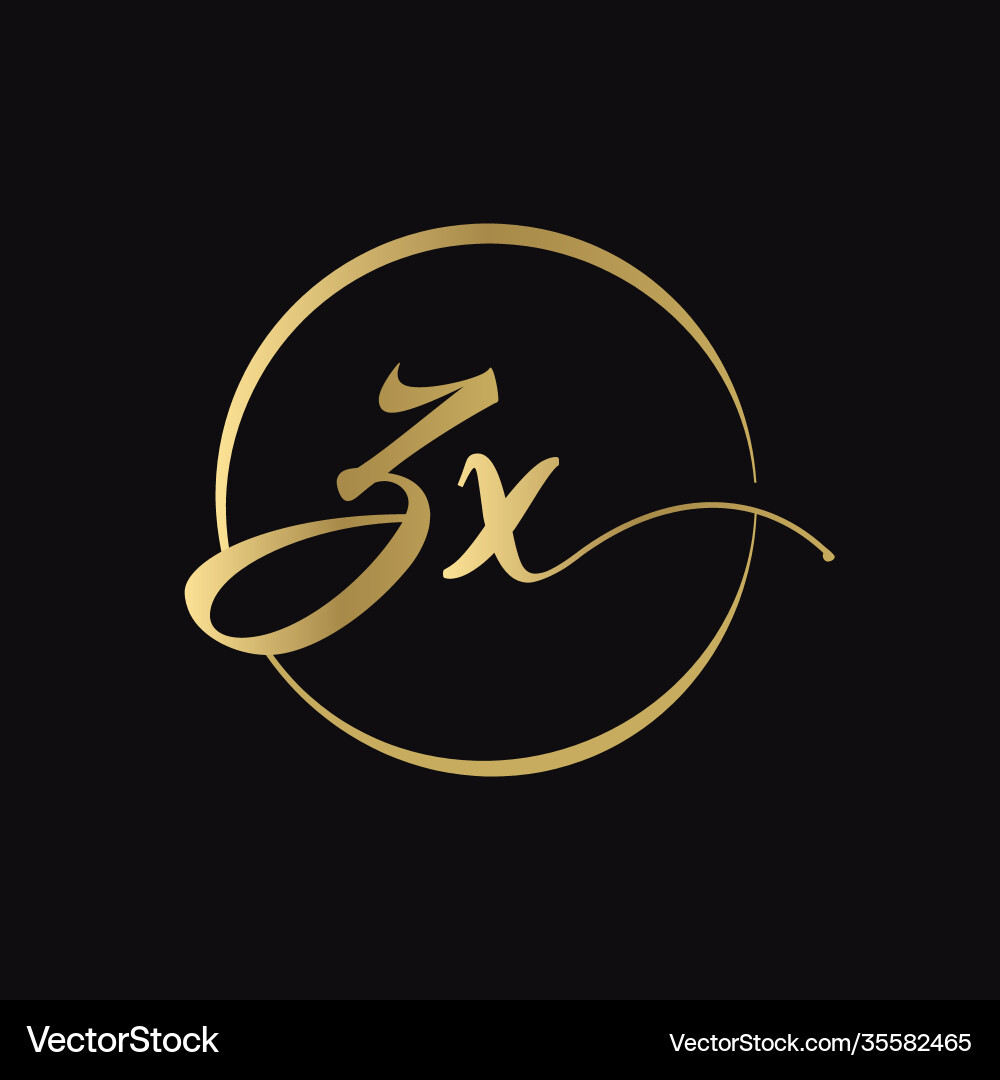 Zx letter logo design template abstract script – Royalty-Free