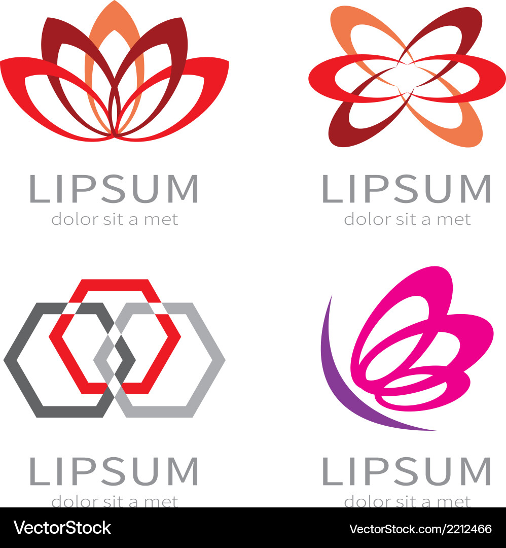 Abstract icon set Royalty Free Vector Image - VectorStock