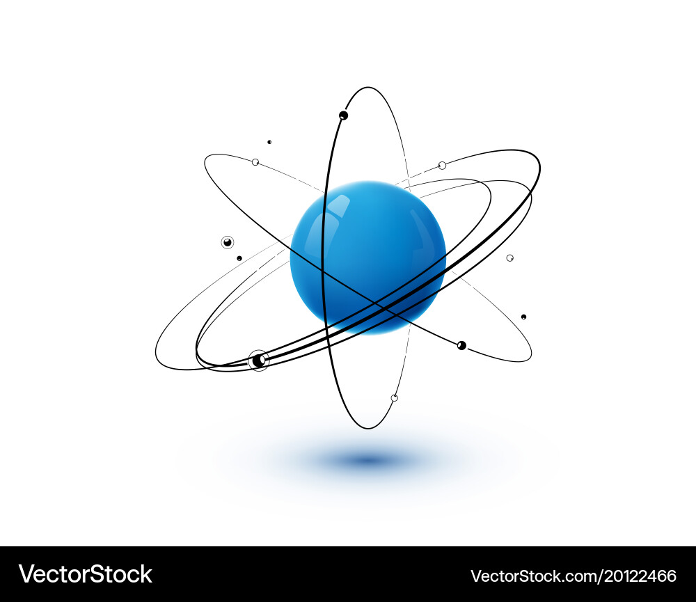 Atomic Structure with Electron Orbits vector image