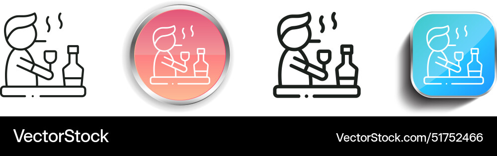 Bad icon thin linear regular and button style vector image
