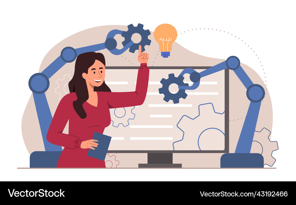 Business Automation with Robotics vector image