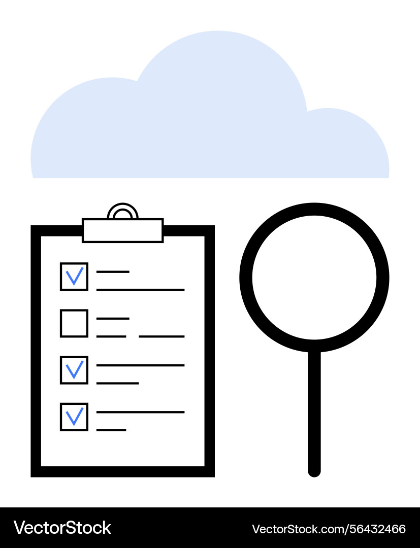 Cloud-based task management with checklist Cloud-based task management with checklist vector image