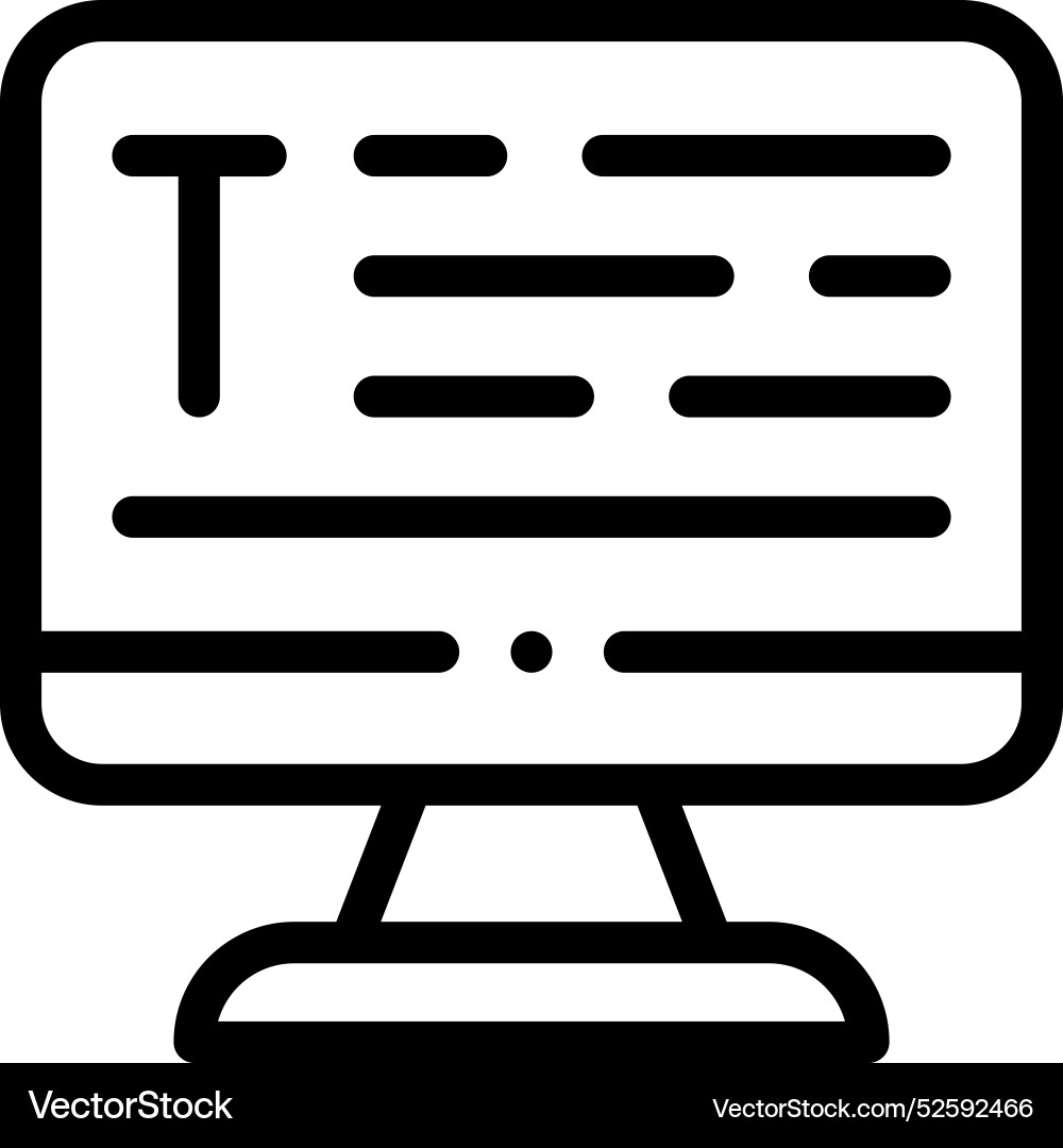 Computer icon thin linear style design isolated Computer icon thin linear style design isolated vector image