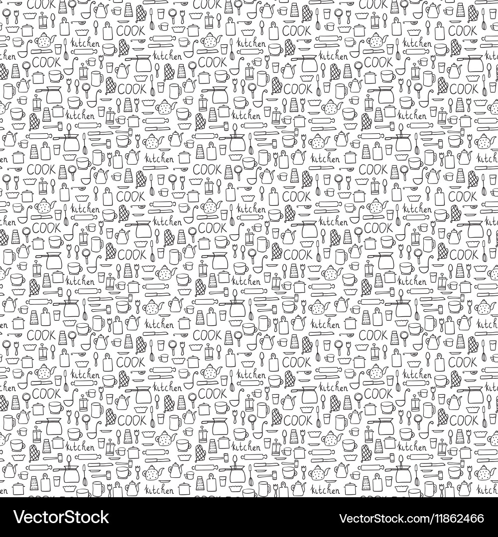 Doodles seamless pattern set Vector Image