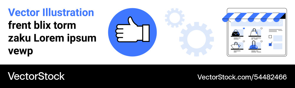 E-commerce interface and approval icon with text E-commerce interface and approval icon with text Vector Image