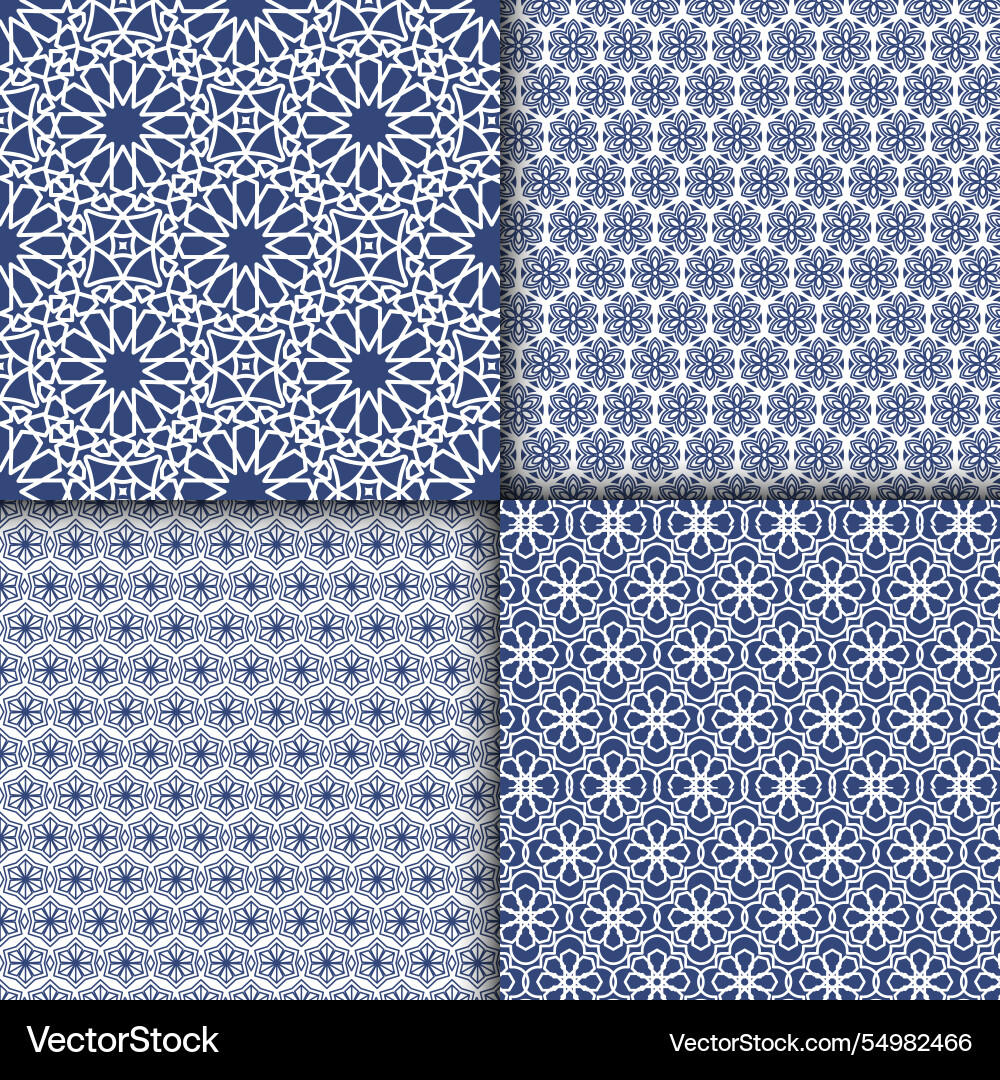 Flat design linear arabic pattern collection Vector Image