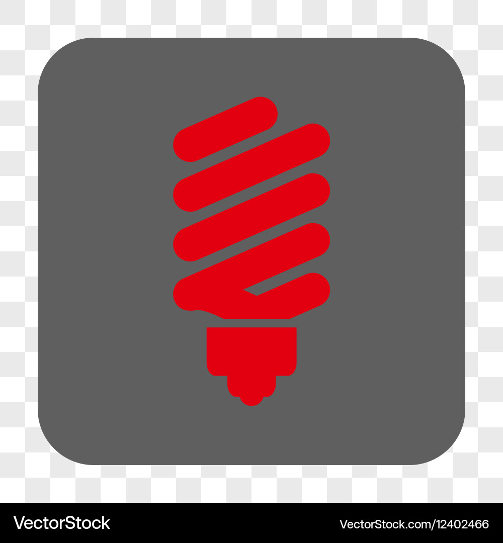 Fluorescent bulb rounded square button vector image