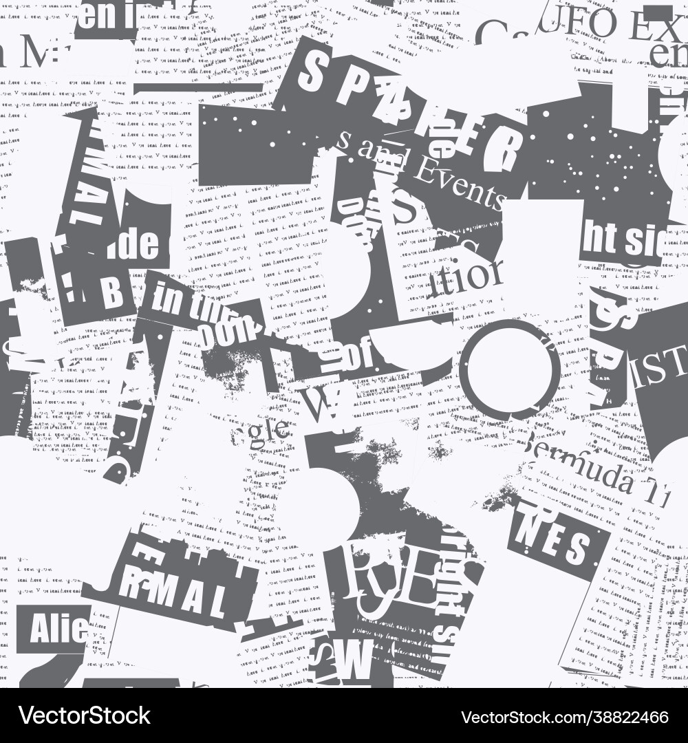Fragmented Newsprint Pattern vector image