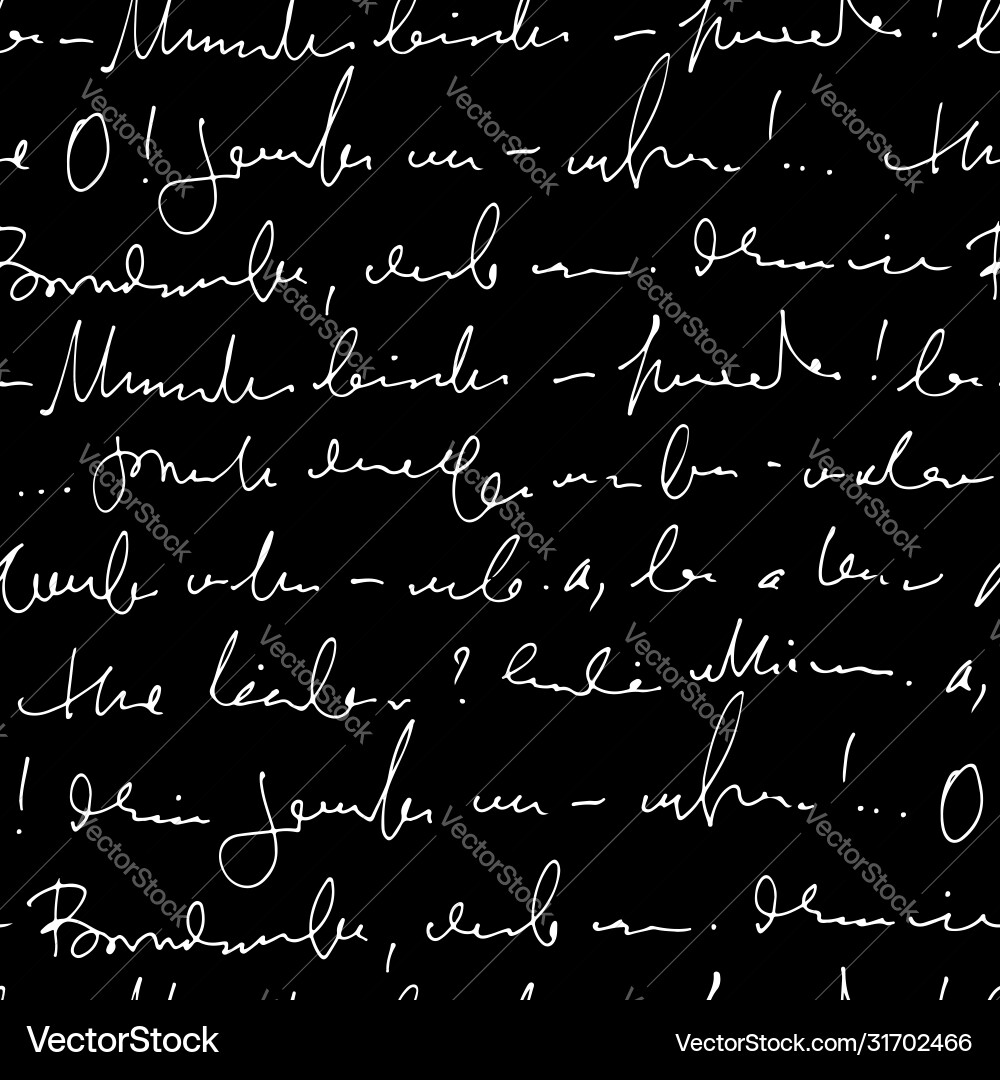 Handwritten abstract text seamless pattern vector image