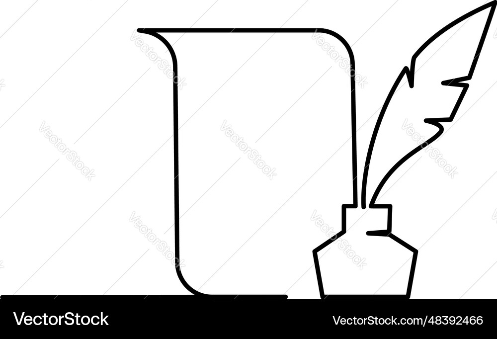 Last will and testament document on scroll outline vector image