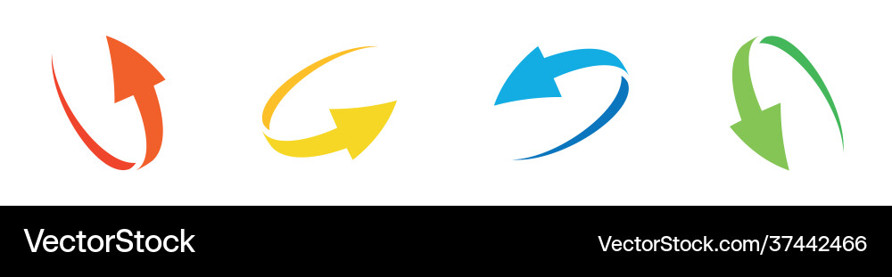 Loop circle arrow icon set vector image
