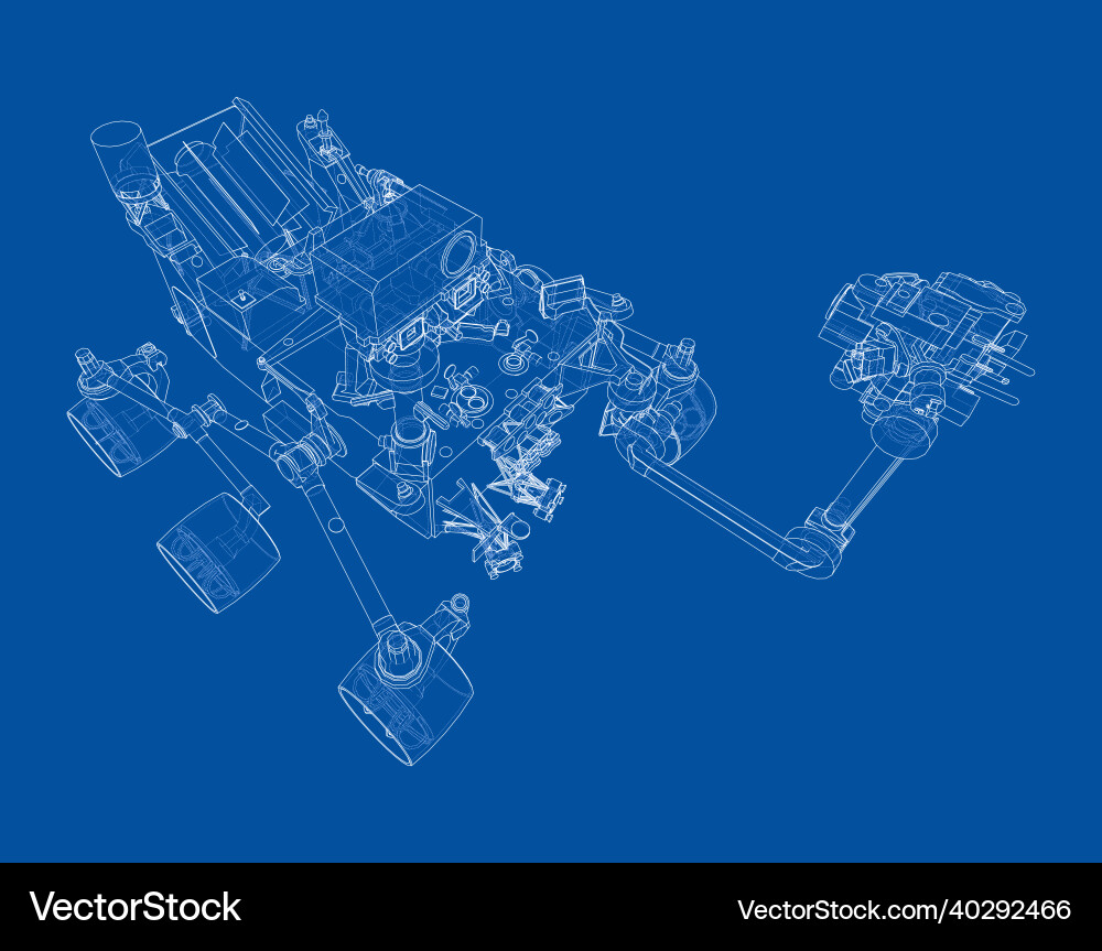 Mars rover rendering of 3d vector image