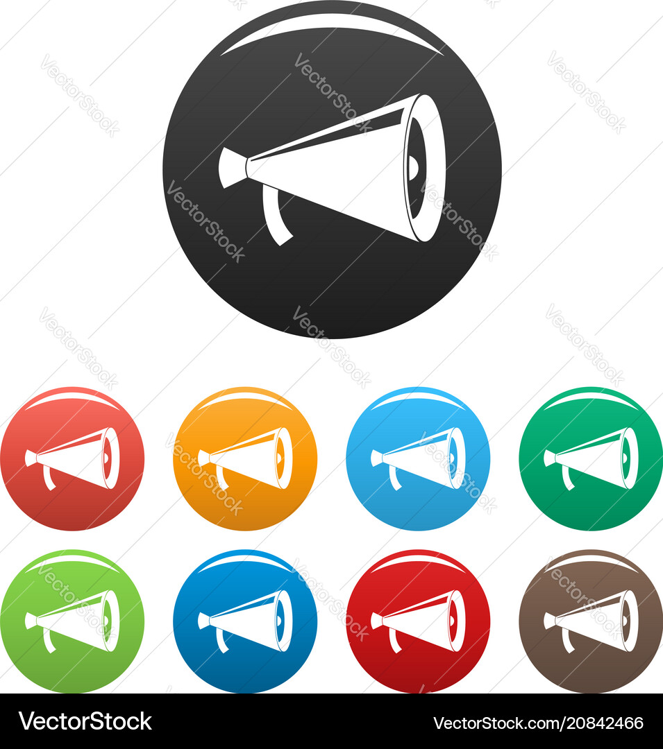 Megaphone with handle icons set color vector image