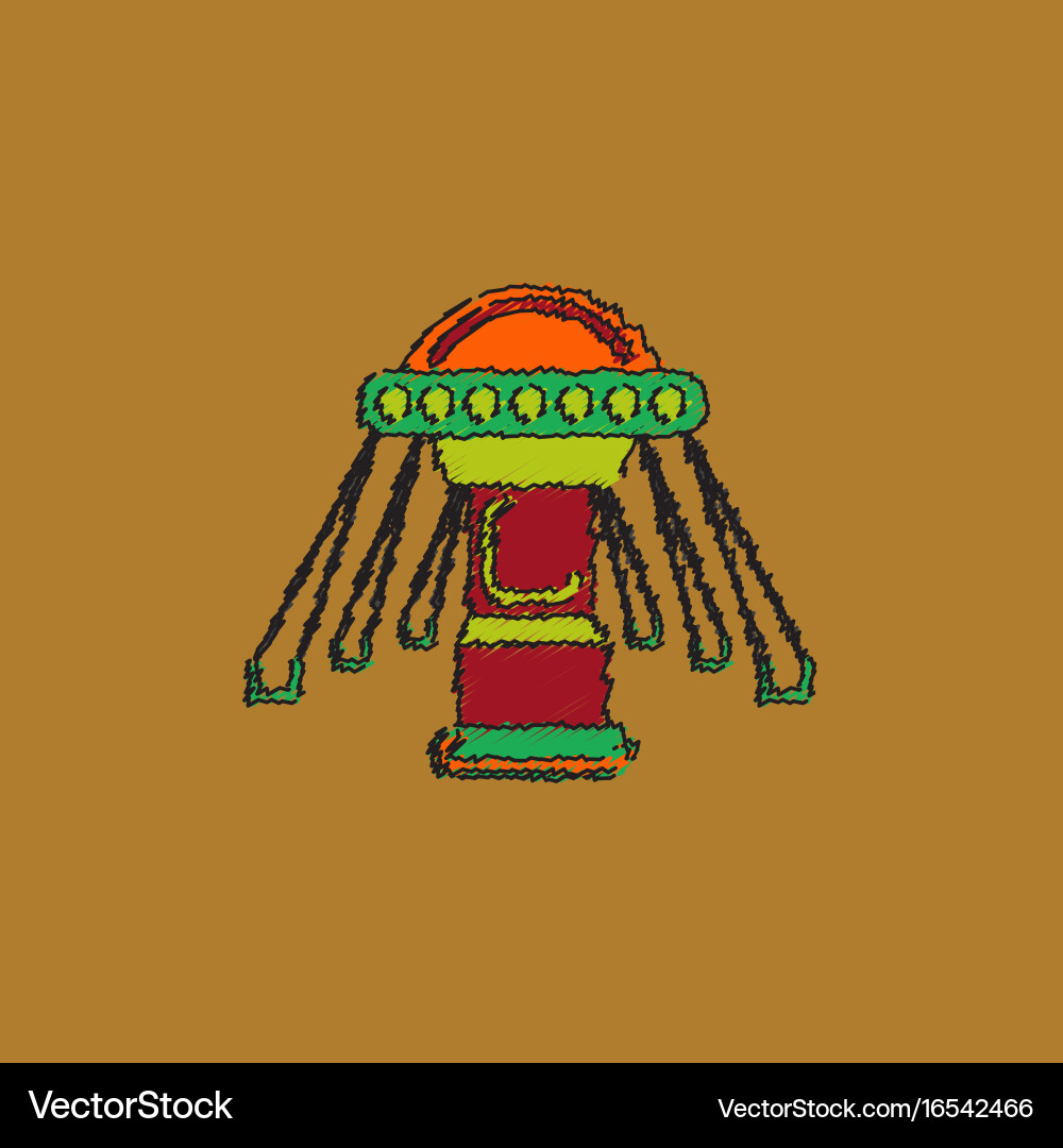 Merry-go-round icon in hatching style vector image