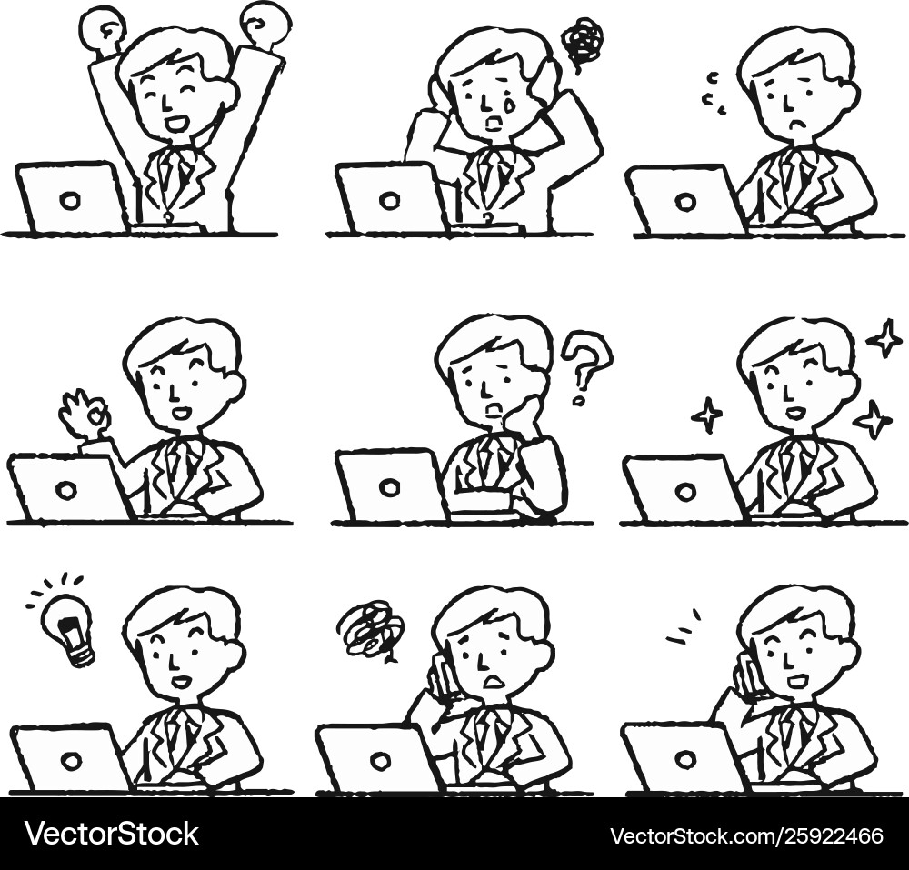 Monochrome analog style pop working man Monochrome analog style pop working man vector image