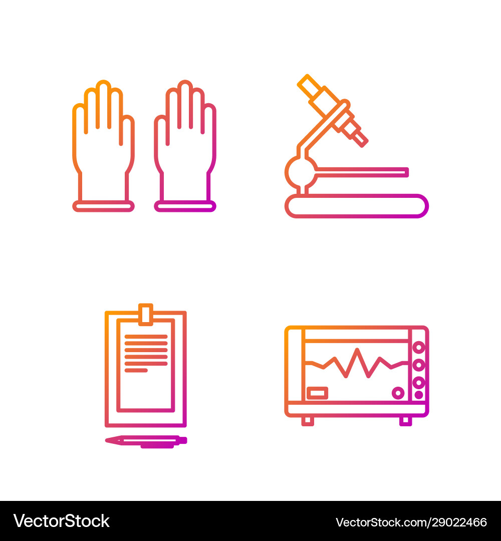 Set line computer monitor with cardiogram Vector Image