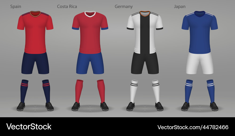 Set von Fußball-Kits Hemd Vorlage Set von Fußball-Kits Hemd Vorlage vektorbild