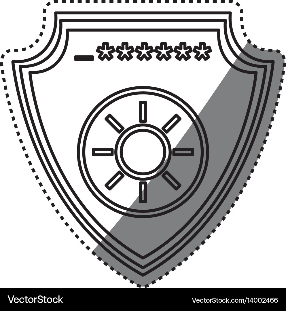 Shield security password code vector image